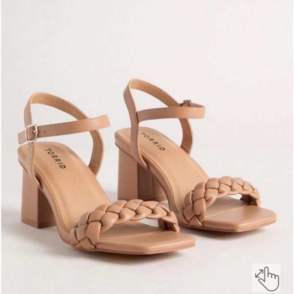 Torrid Beige Braided Block Heel Sandals
